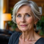 Fryzury dla 60-latki: okrągła twarz, odmładzające