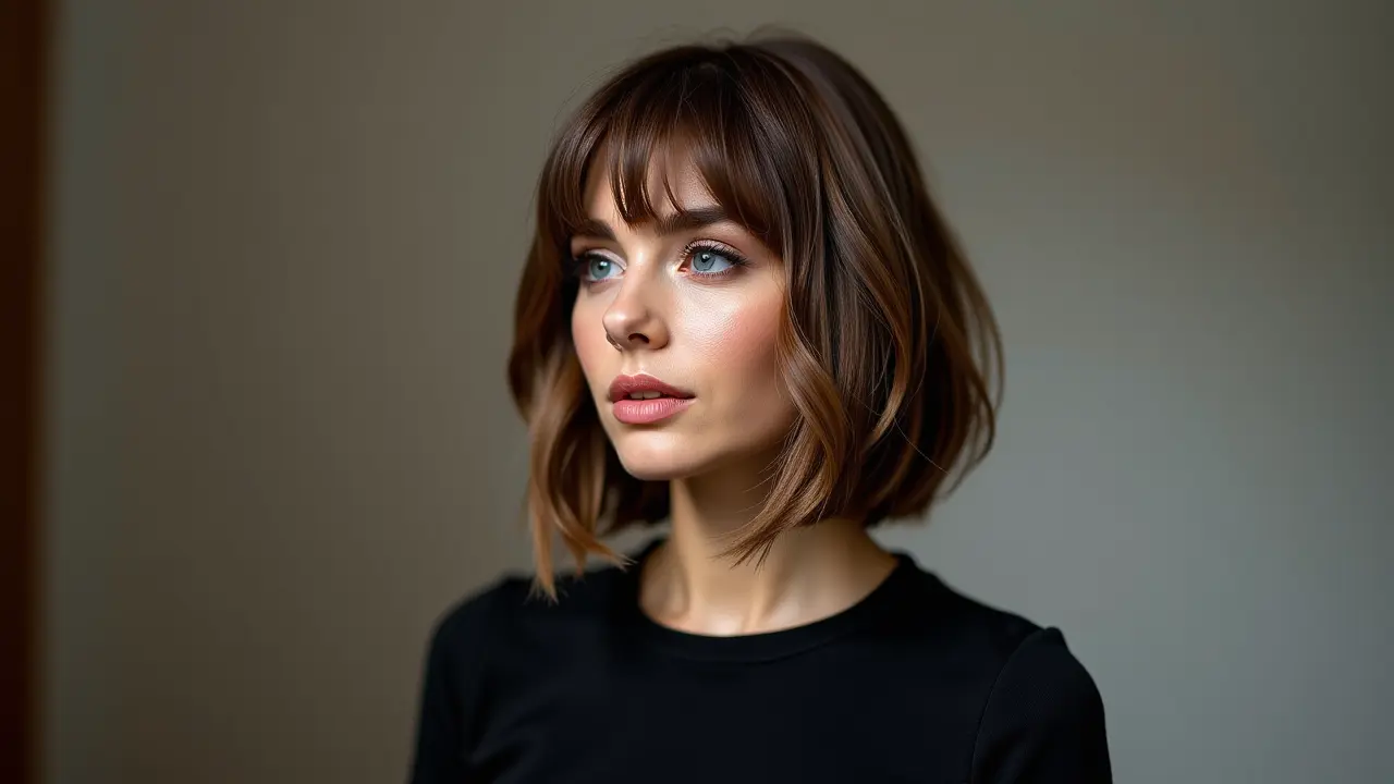 Cieniowany Long Bob z Grzywką: Przewodnik Stylizacji